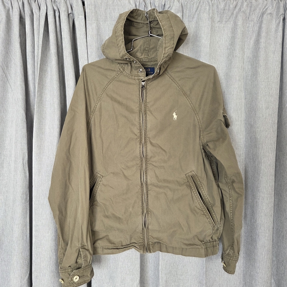 Polo Ralph Lauren Men's Army Green Hooded Full Zip Utility Jacket Size Small